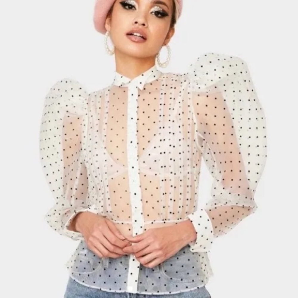 Selkie Emma Blouse in Ghosted Dot